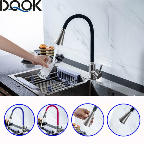 Silica Gel Nose Any Direction Rotating Single Handle Kitchen Tap Faucet