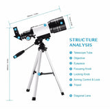 150X Refraction Astronomical Telescope Kit Portable Tripod