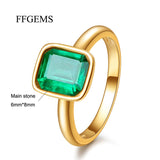 Party Emerald Rings For Women Vintage Trendy Gift