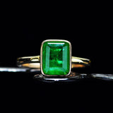 Party Emerald Rings For Women Vintage Trendy Gift