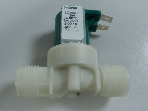 Single 180 Degree Solenoid Valve, 12v DC (3W) Comes With 1/2" BSP Male Threads