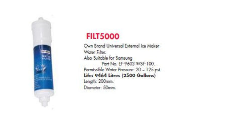 Universal External Ice Maker Water Filter